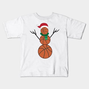 Basketball Snowman Kids T-Shirt